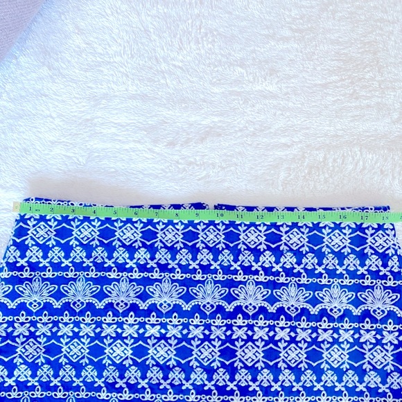 NWOT LOFT Scalloped Hemline Blue and White Embroidered Skirt - Picture 5 of 8